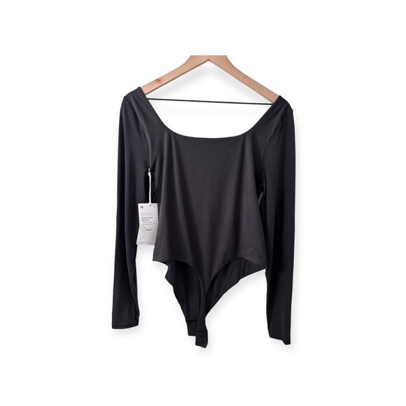 Wundermost Ultra-Soft Nulu Square-Neck Long-Sleeve Bodysuit XL BLACK NWT - Picture 11 of 12